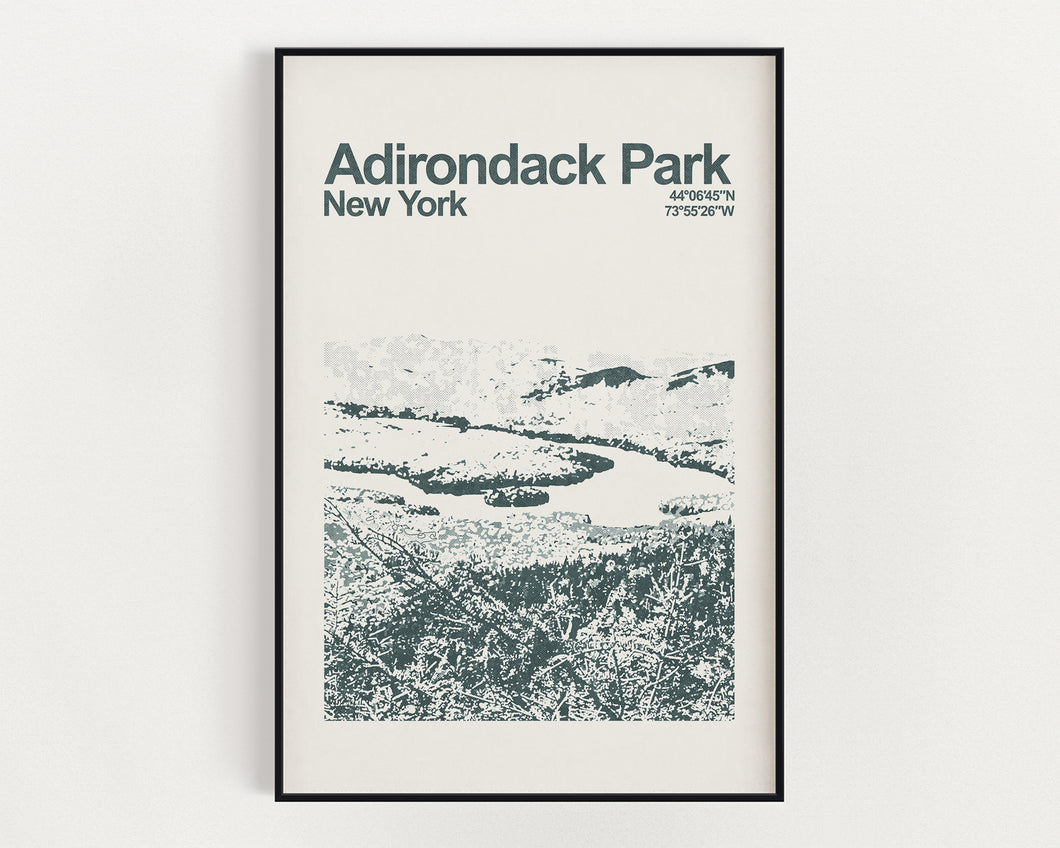 Adirondack Park New York Poster - Minimalist Wall Art