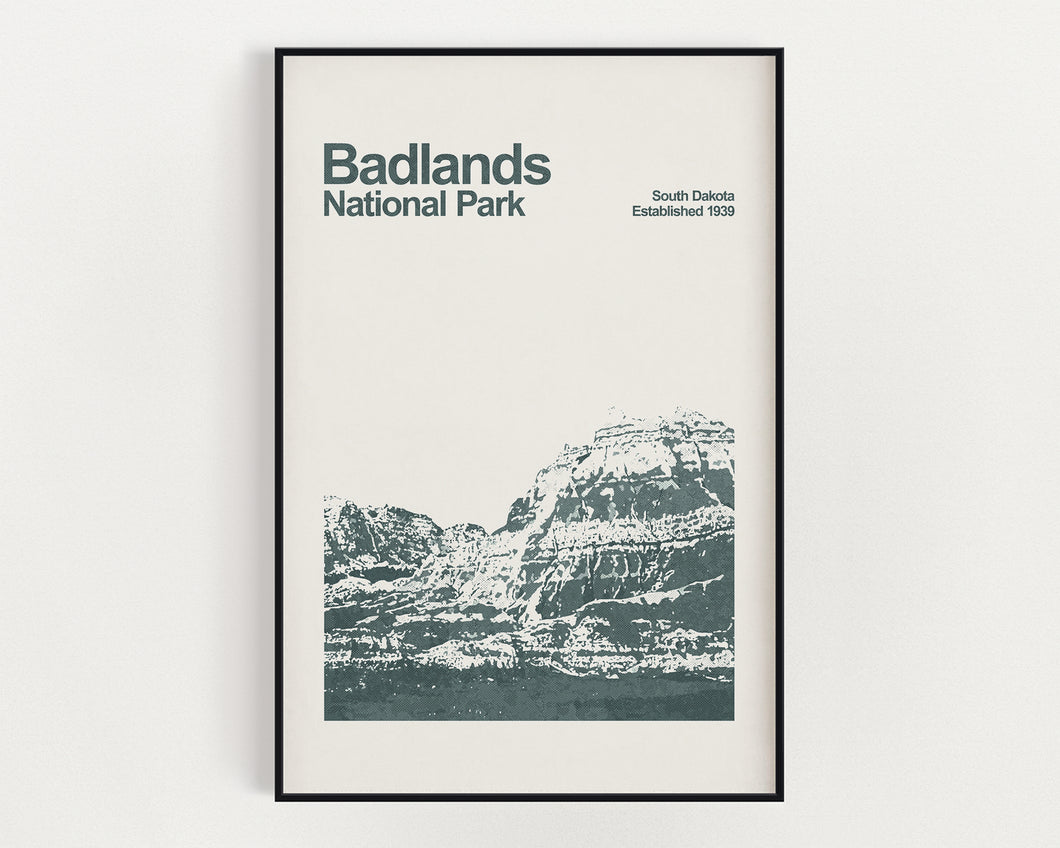 Badlands National Park Poster - Minimalist Wall Art