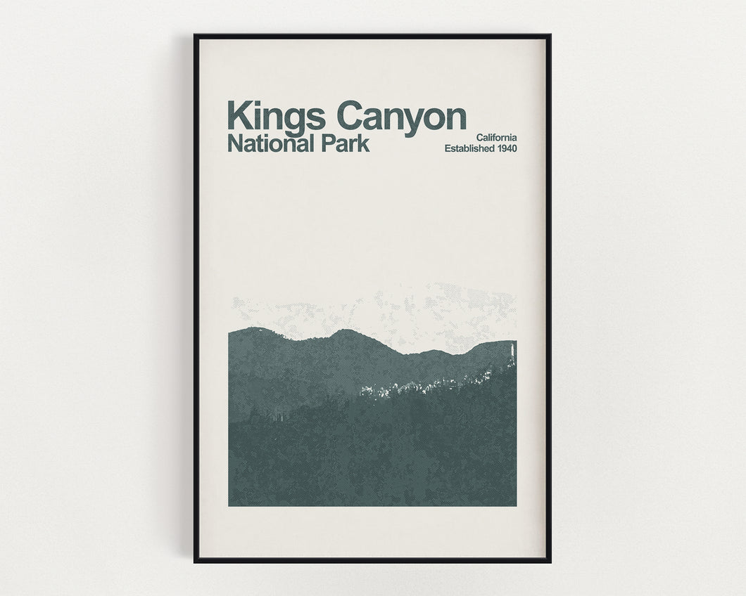 Kings Canyon National Park Poster - Minimalist Wall Art