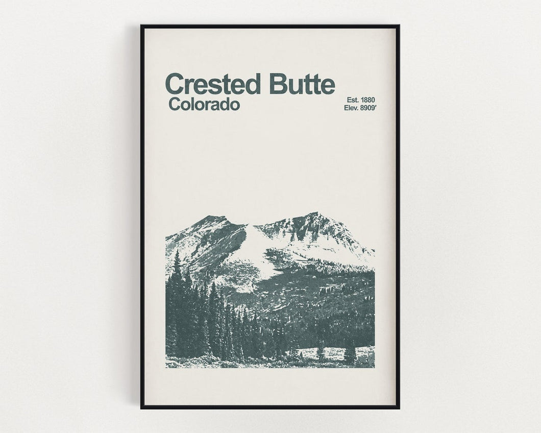 Crested Butte Colorado Poster - Minimalist Wall Art