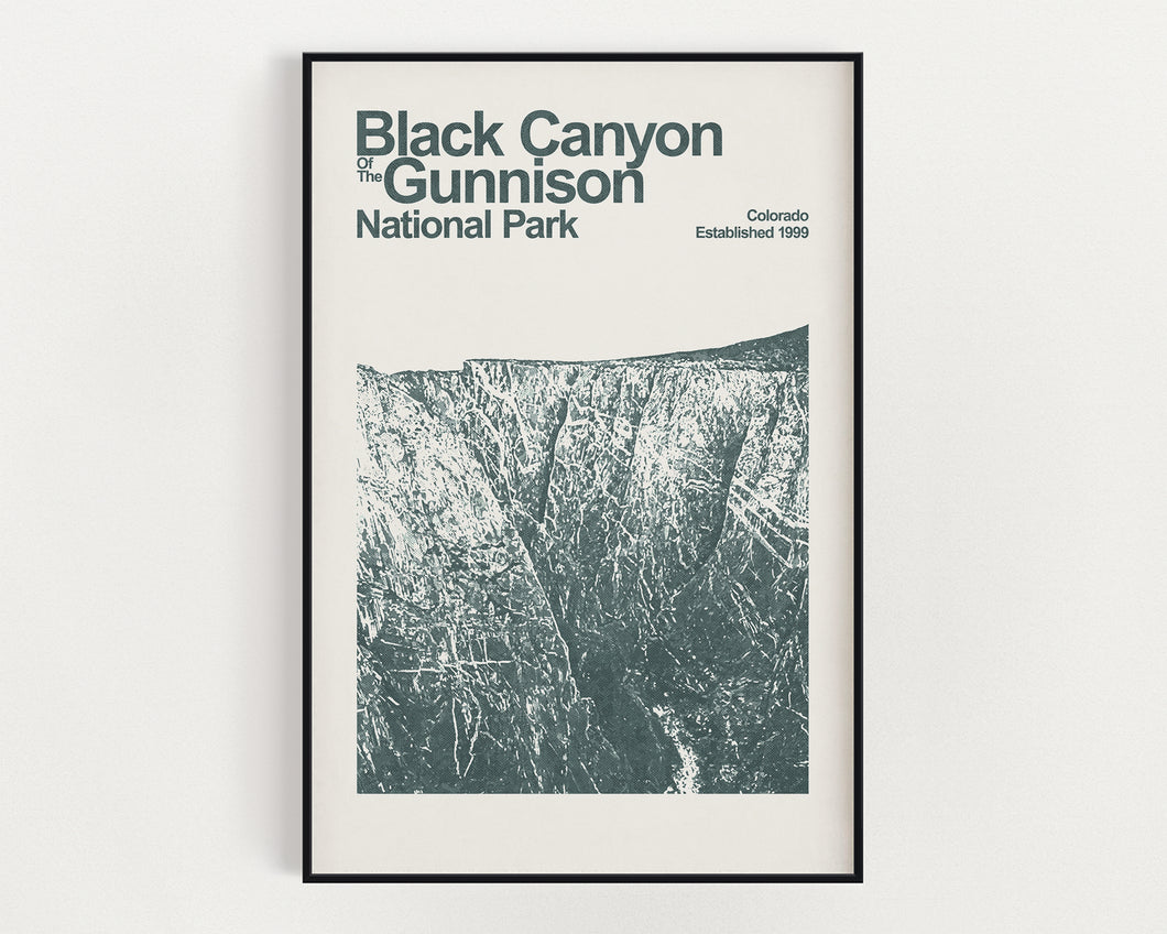 Black Canyon of the Gunnison National Park Poster - Minimalist Wall Art