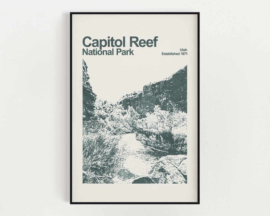 Capitol Reef National Park Poster - Minimalist Wall Art
