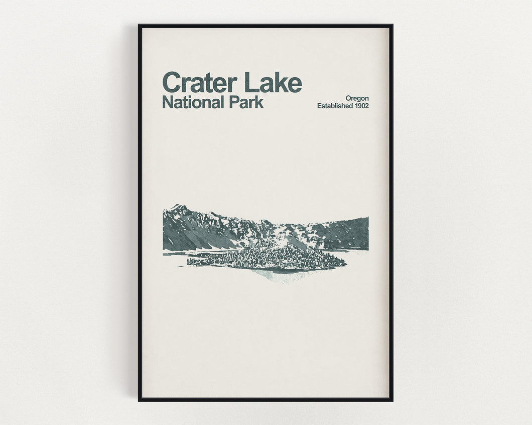 Crater Lake National Park Poster - Minimalist Wall Art