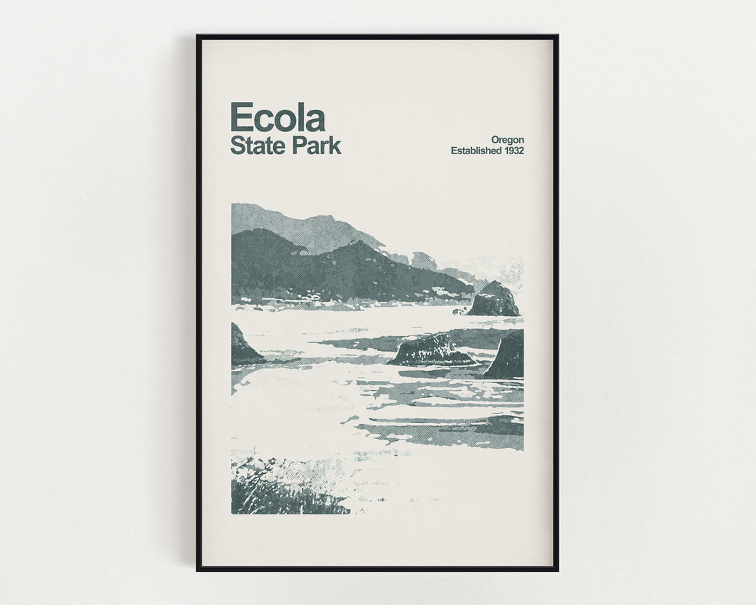 Ecola State Park Poster - Minimalist Wall Art