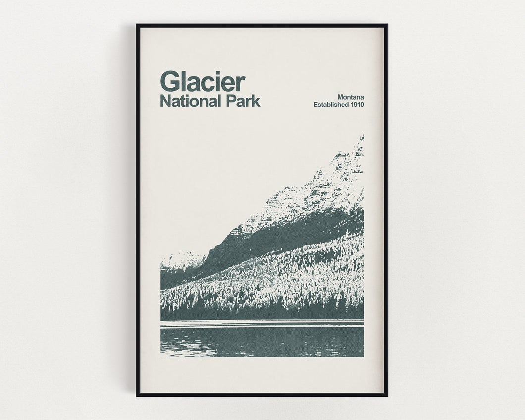 Glacier National Park Poster - Minimalist Wall Art