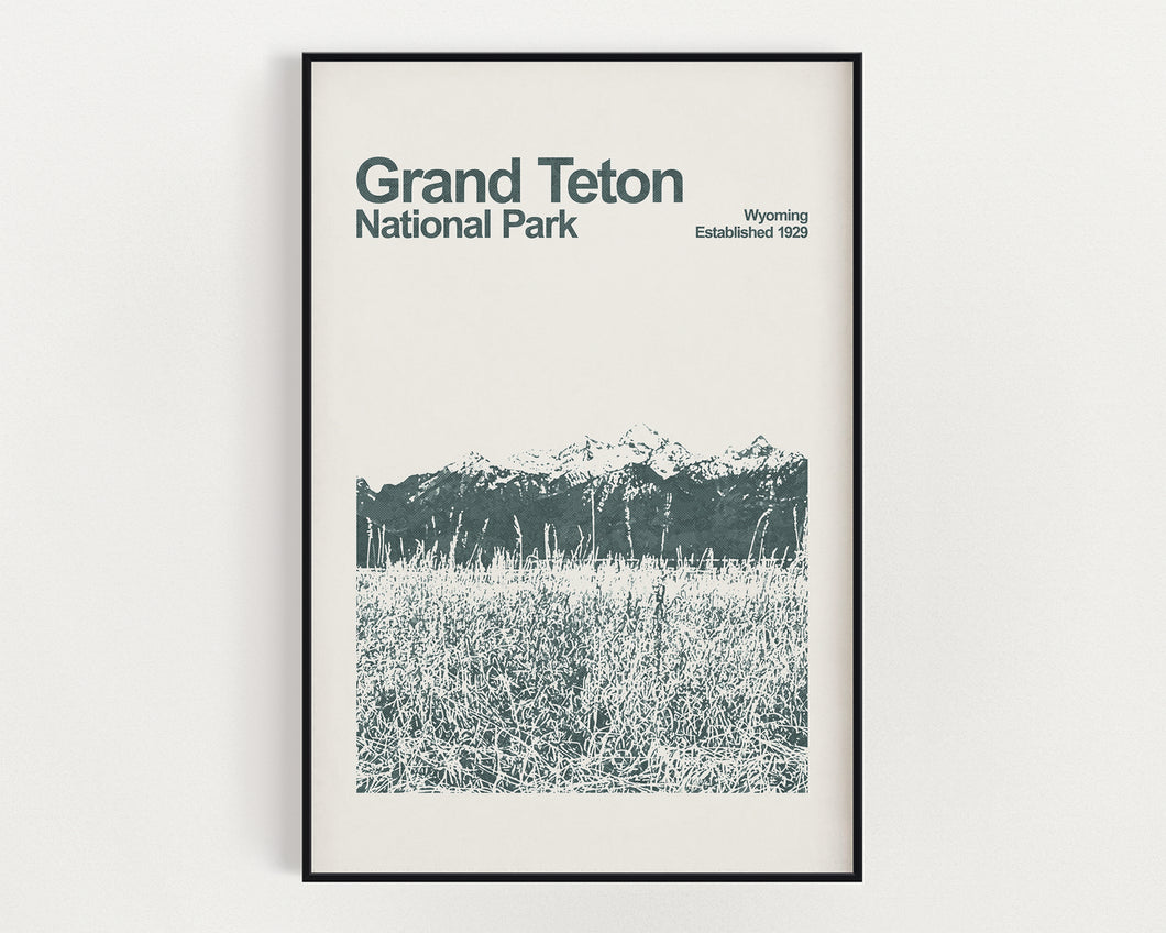 Grand Teton National Park Poster - Minimalist Wall Art