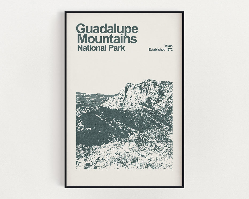 Guadalupe Mountains National Park Poster - Minimalist Wall Art
