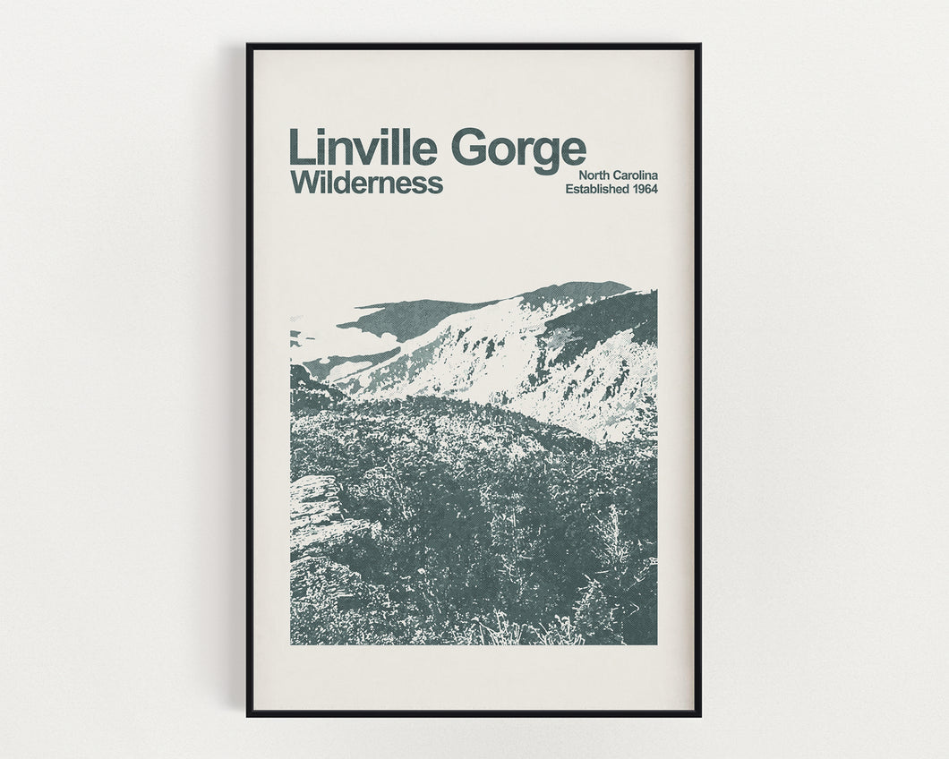Linville Gorge Wilderness Poster - Minimalist Wall Art