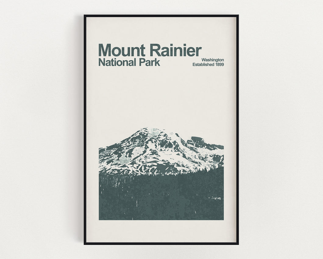 Mount Rainier National Park Poster - Minimalist Wall Art