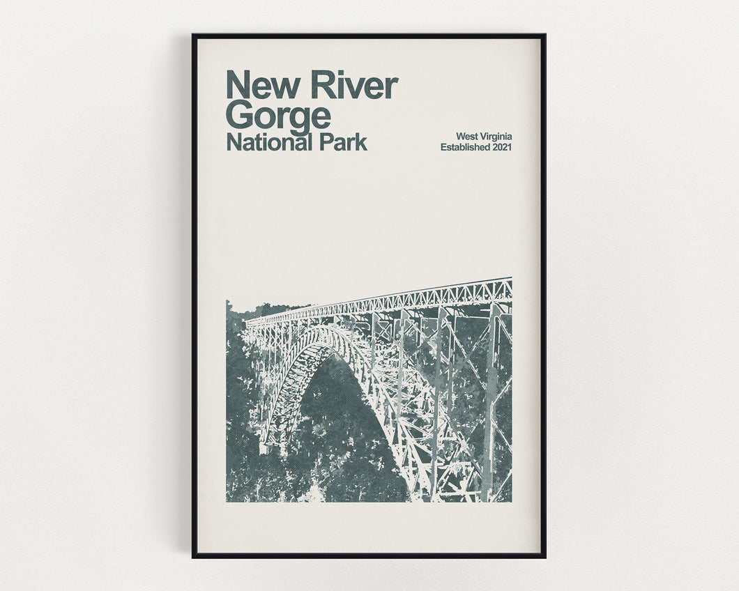 New River Gorge National Park Poster - Minimalist Wall Art