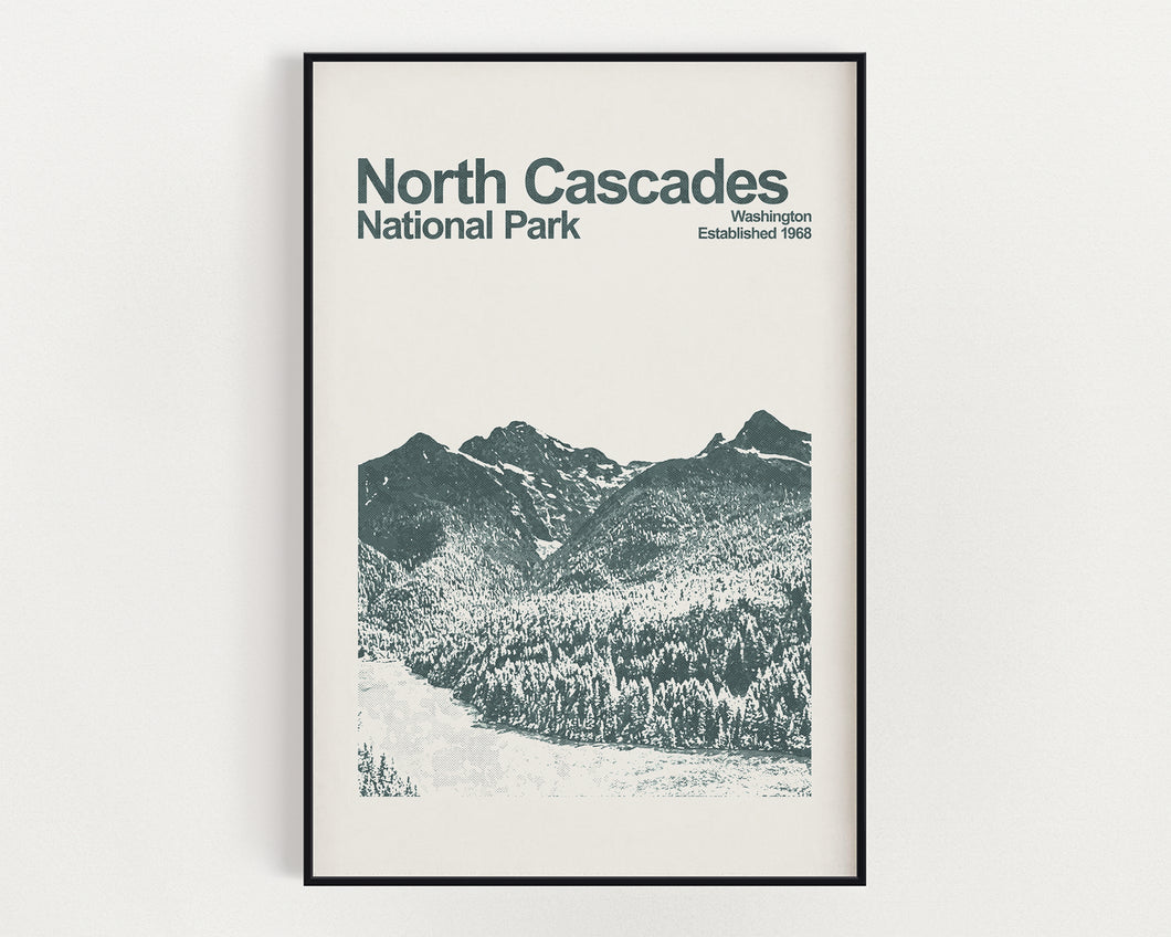 North Cascades National Park Poster - Minimalist Wall Art