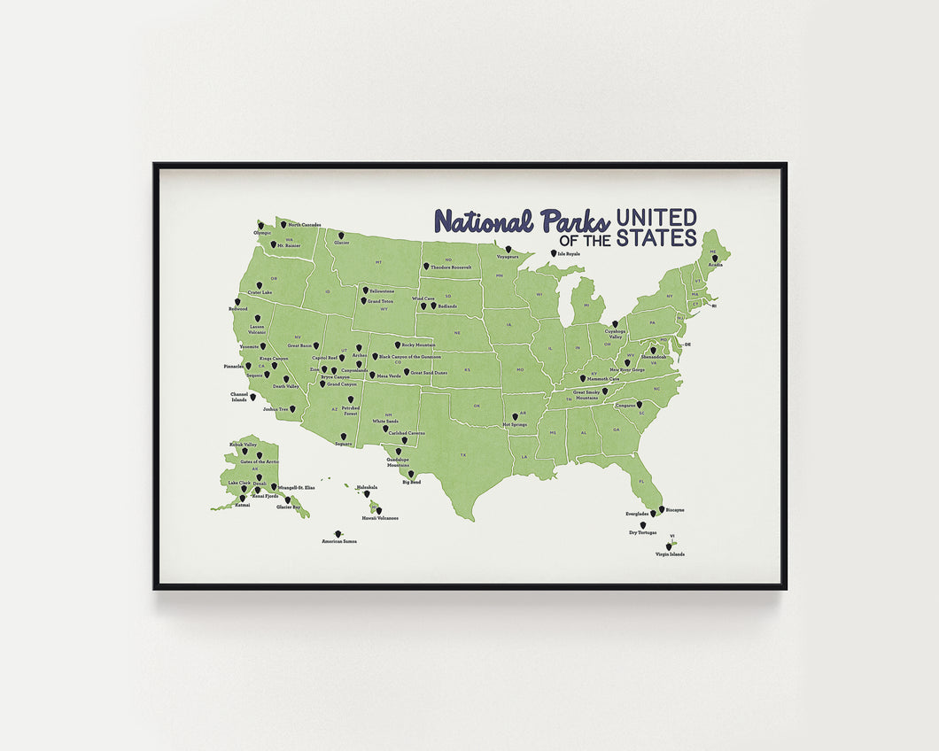 National Parks Map - All 63 National Parks