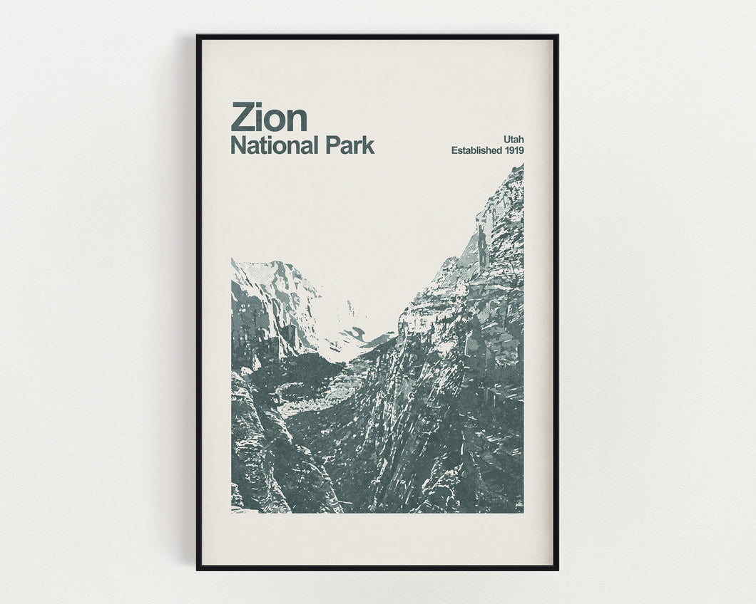 Zion National Park Poster - Minimalist Wall Art