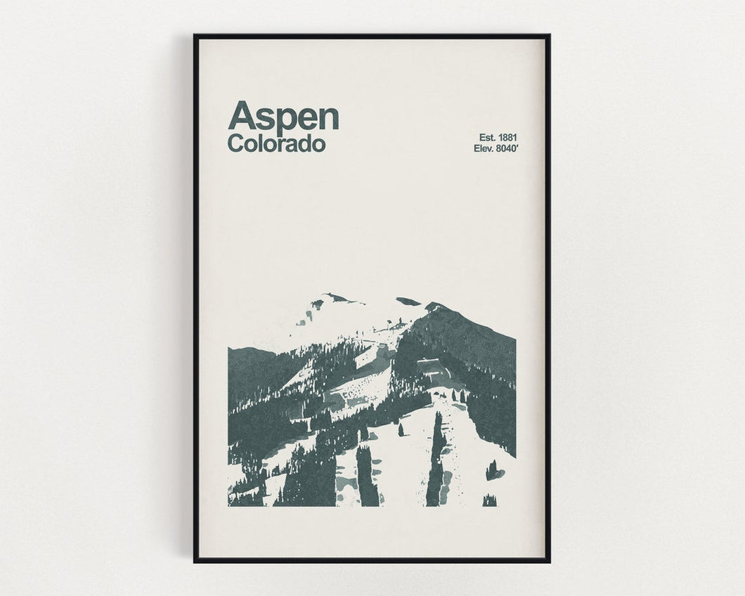 Aspen Colorado Poster - Minimalist Wall Art